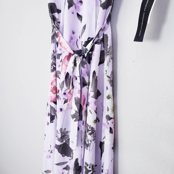 NWT French Connection Purple Armoise Crepe Floral Maxi Wrap Dress Size 4 - Picture 8 of 15